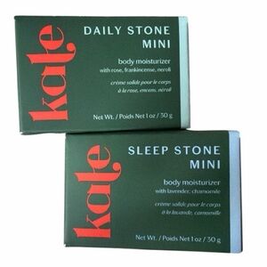 KATE MCLEOD Daily and Sleep Stone Mini Body Stone Moisturizer Set.